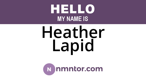 Heather Lapid