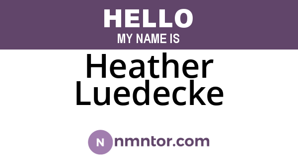 Heather Luedecke