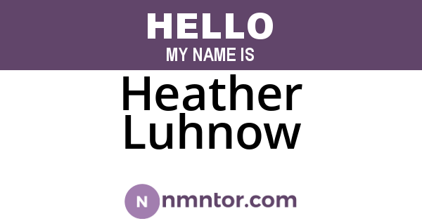 Heather Luhnow