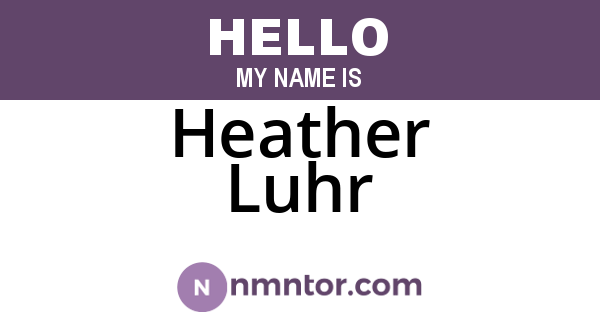 Heather Luhr