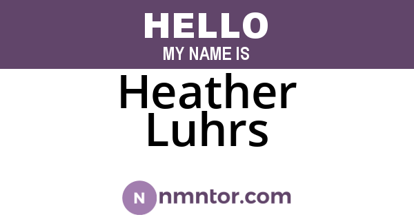 Heather Luhrs