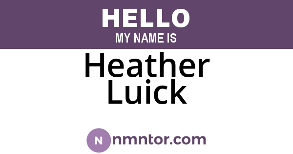 Heather Luick