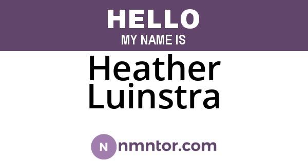 Heather Luinstra