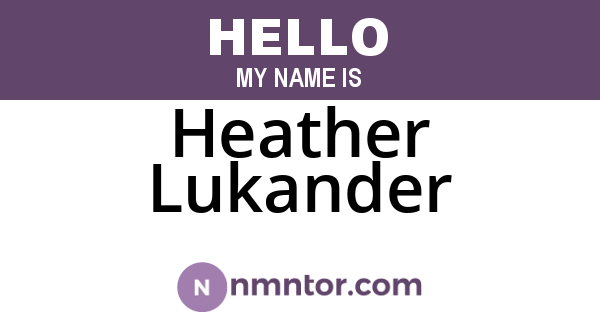 Heather Lukander
