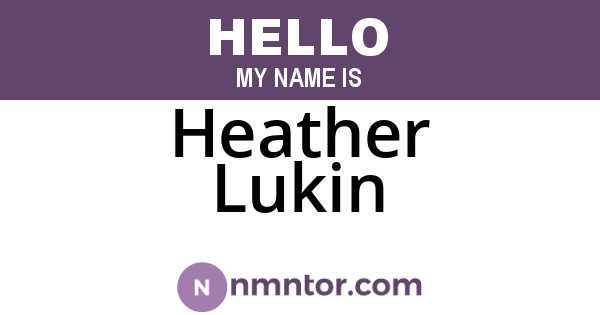Heather Lukin
