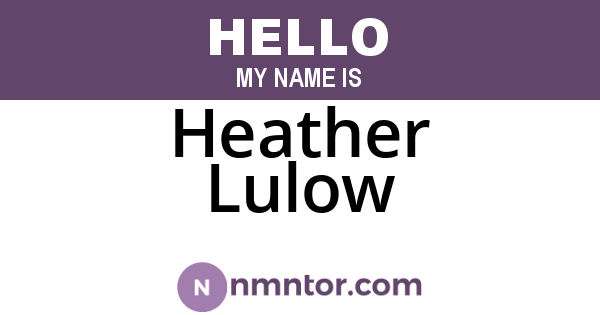 Heather Lulow