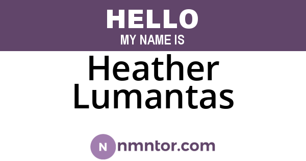 Heather Lumantas