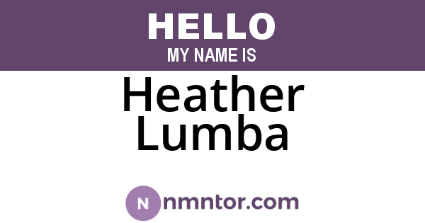 Heather Lumba