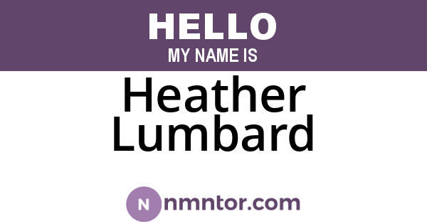 Heather Lumbard