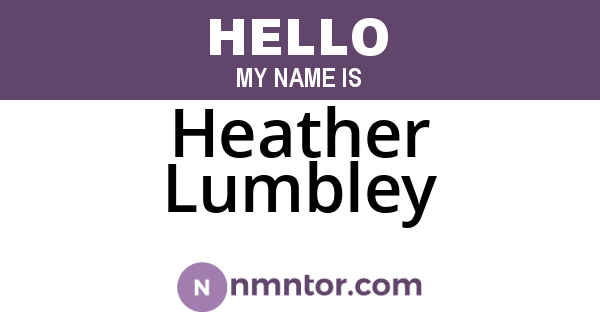 Heather Lumbley