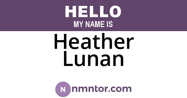 Heather Lunan