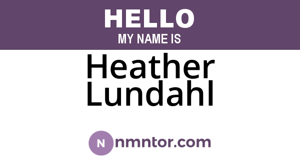 Heather Lundahl
