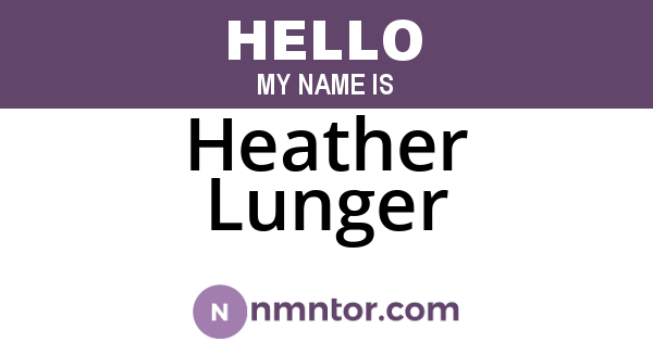 Heather Lunger