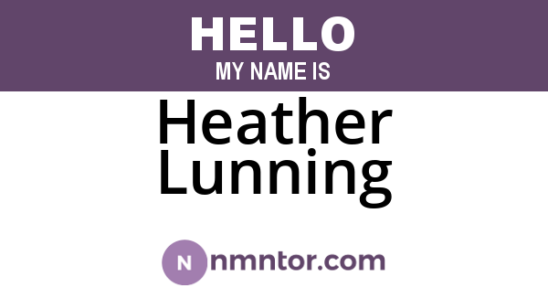 Heather Lunning