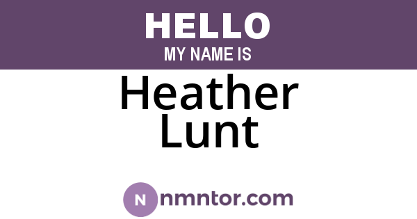 Heather Lunt