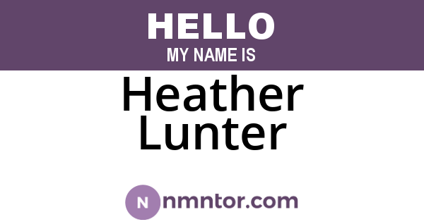 Heather Lunter