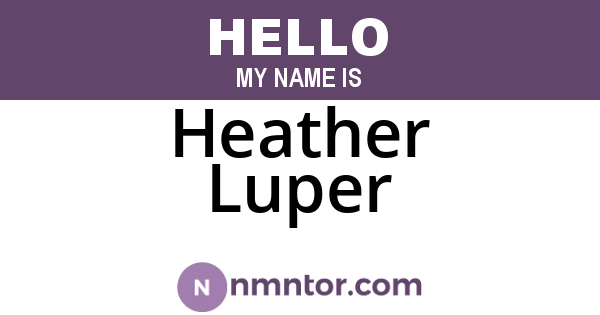 Heather Luper