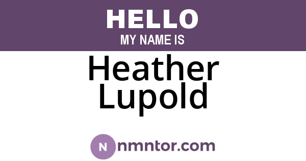 Heather Lupold