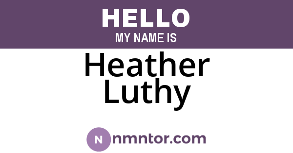 Heather Luthy