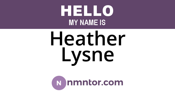 Heather Lysne