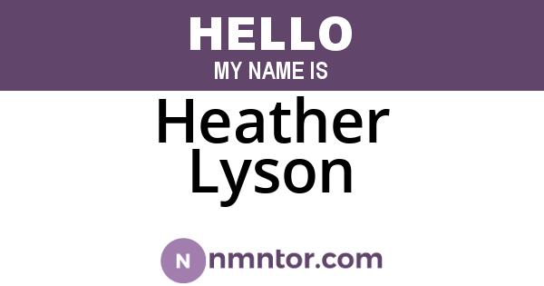 Heather Lyson