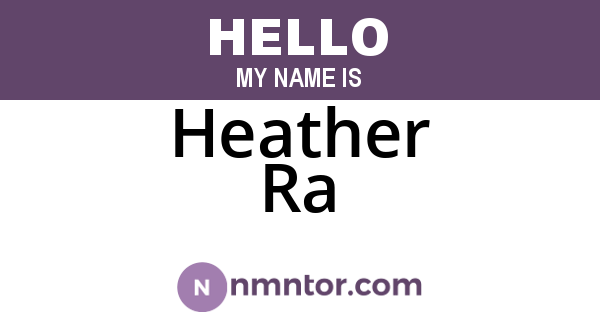 Heather Ra