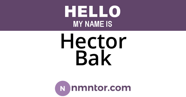 Hector Bak