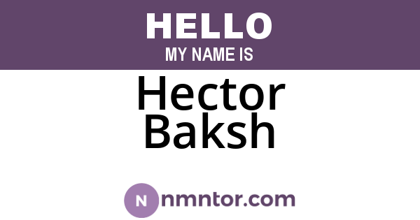 Hector Baksh