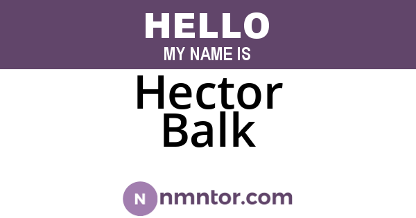 Hector Balk