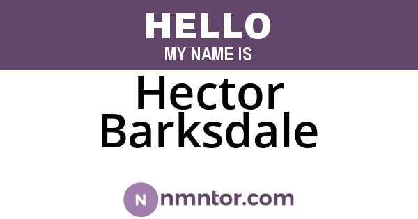 Hector Barksdale