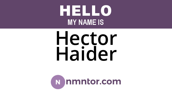 Hector Haider