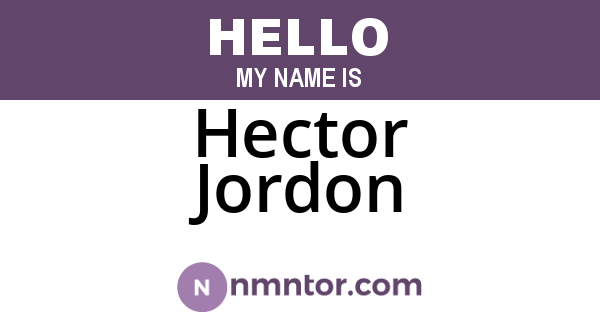Hector Jordon