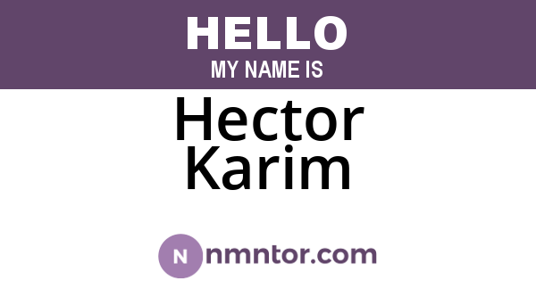 Hector Karim