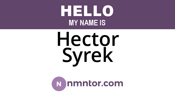 Hector Syrek