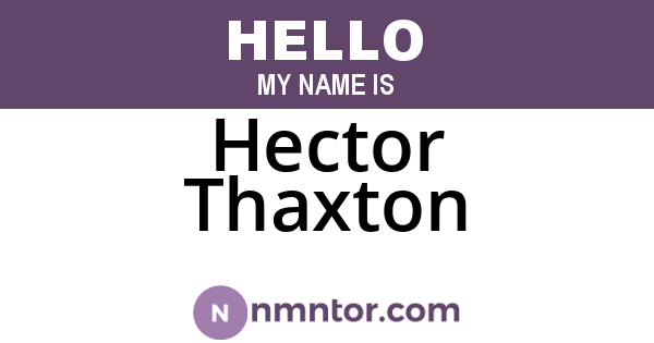 Hector Thaxton
