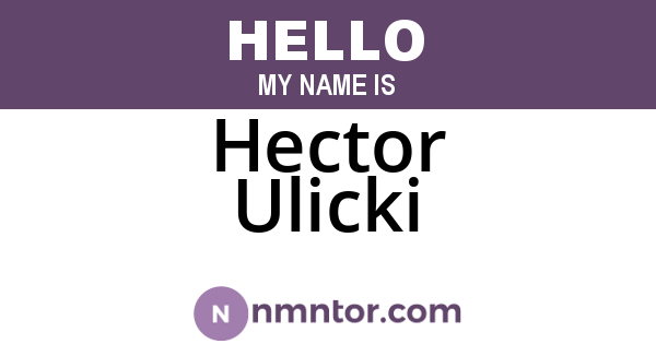 Hector Ulicki