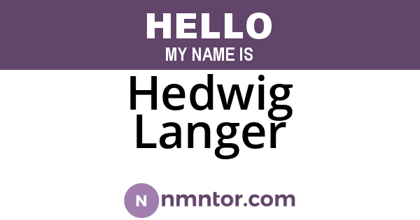 Hedwig Langer