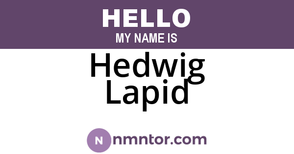 Hedwig Lapid