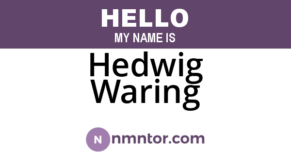 Hedwig Waring