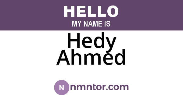 Hedy Ahmed