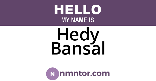 Hedy Bansal