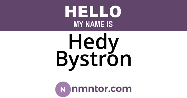 Hedy Bystron