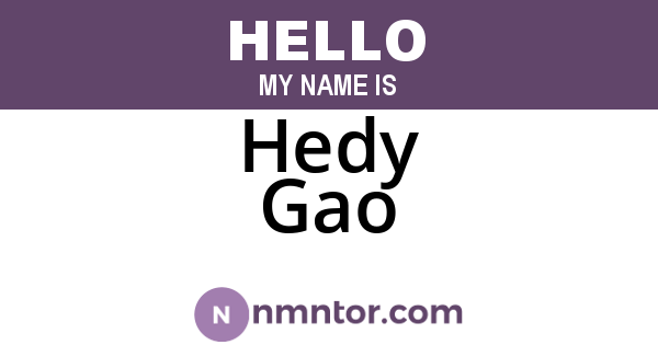 Hedy Gao
