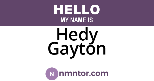 Hedy Gayton