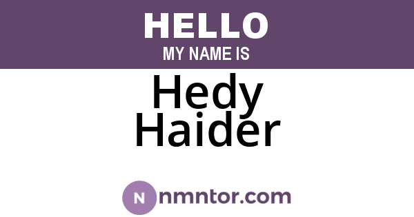 Hedy Haider