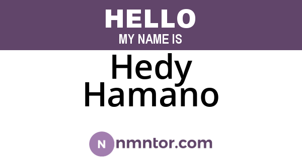 Hedy Hamano