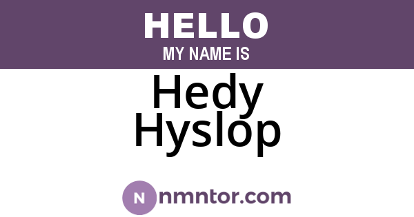 Hedy Hyslop