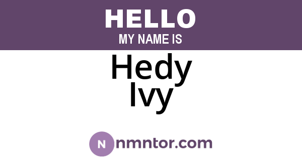 Hedy Ivy