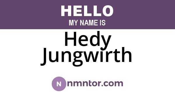 Hedy Jungwirth