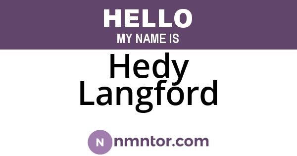 Hedy Langford